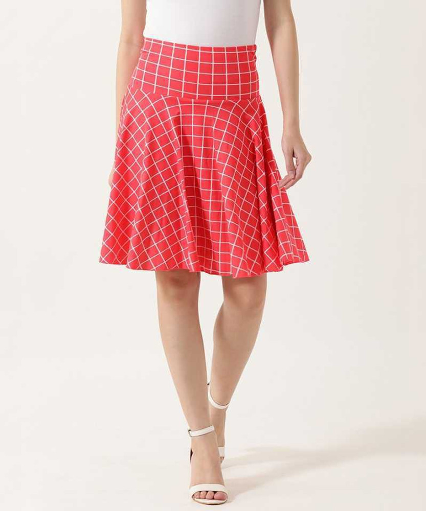 Heaven Gril Checkered Women Regular Red White Skirt Buy Heaven