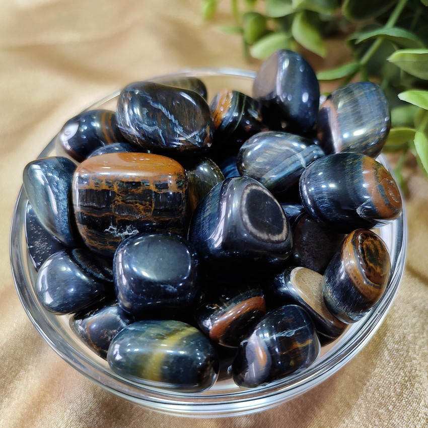 Shubhanjali Blue Tiger Eye Tumble Stones for Reiki Healing Crystal Blue Tiger Eye Tumbled Stones 200 Grams Regular Asymmetrical Crystal Stone Price in India Buy Shubhanjali Blue Tiger Eye Tumble Stone...