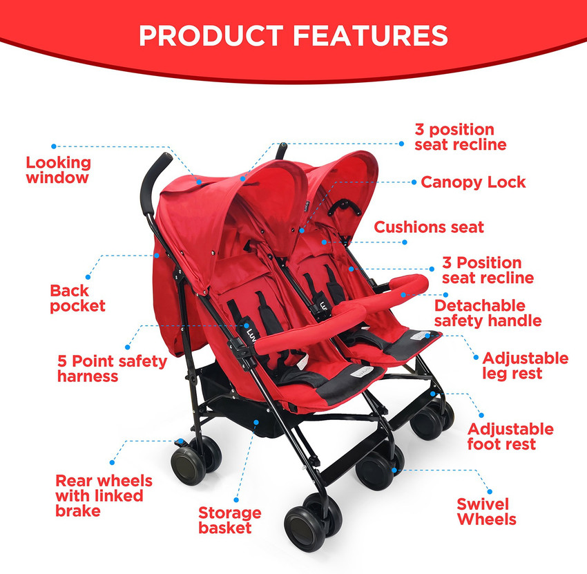 Luvlap twin stroller online