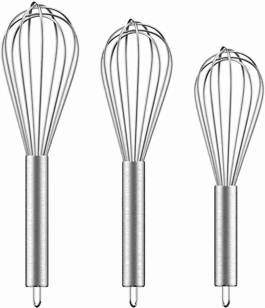 3 Pack Stainless Steel Whisks 8+10+12, Wire Whisk Set Wisk Kitchen Tool  Kitchen whisks for Cooking, Blending, Whisking, Beating, Stirring