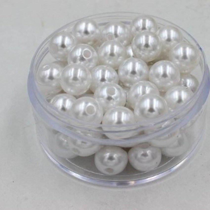 SATYAM KRAFT 1200 Pcs Artificial White Moti (10 mm) Pearls Beads for a —  satyamkraft