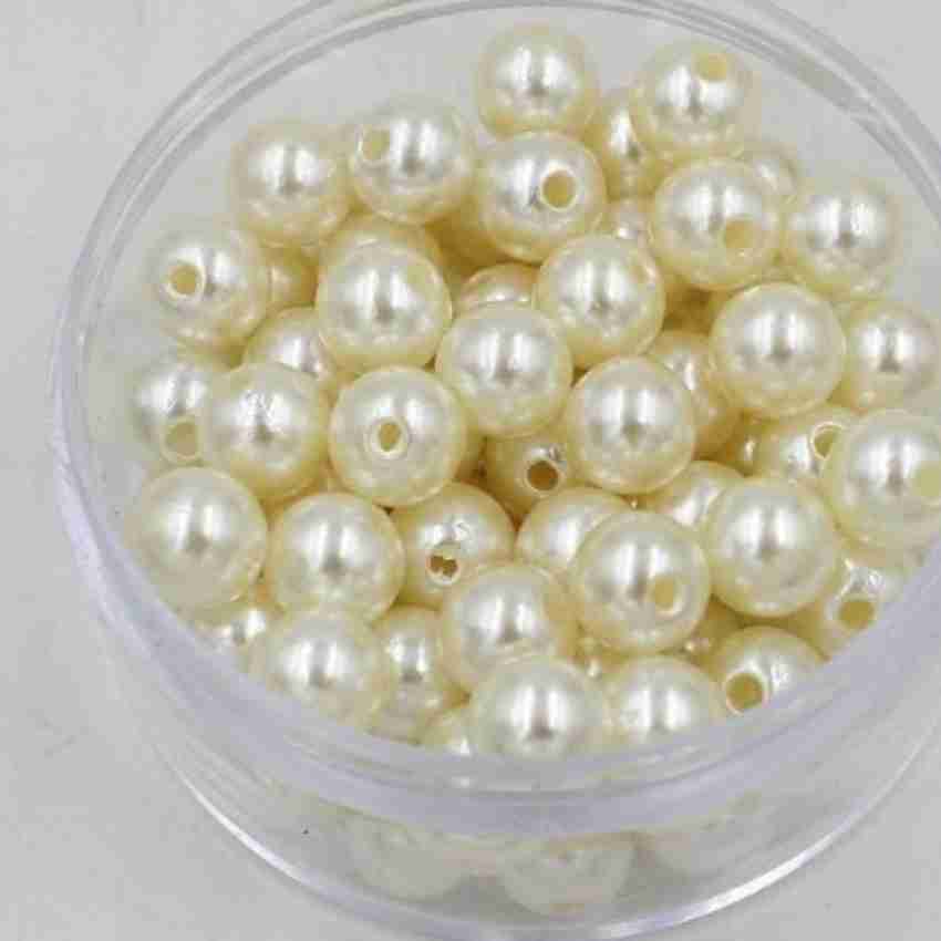 Moti (Off-White) (10 mm) 1200 Pearl, Crafts Artificial Pearl Beads for —  satyamkraft