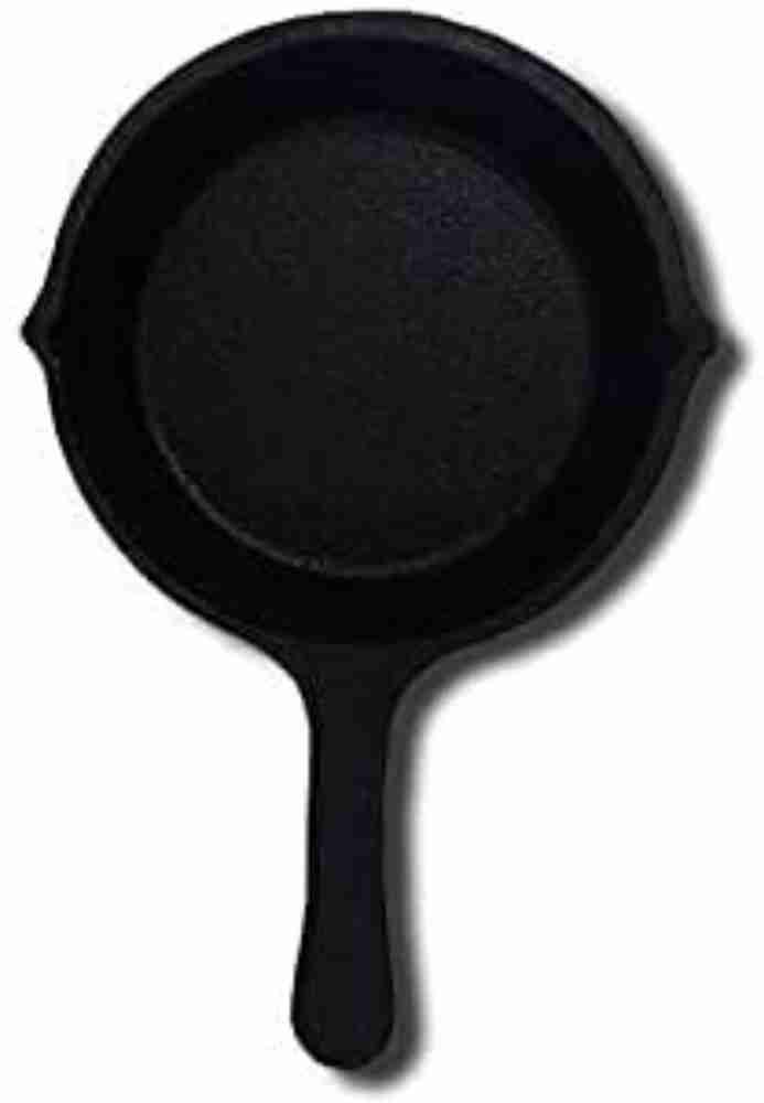 70'S KITCHEN Pre-Seasoned Cast Iron Kadai - 10Inch, 2.5ltrs Black