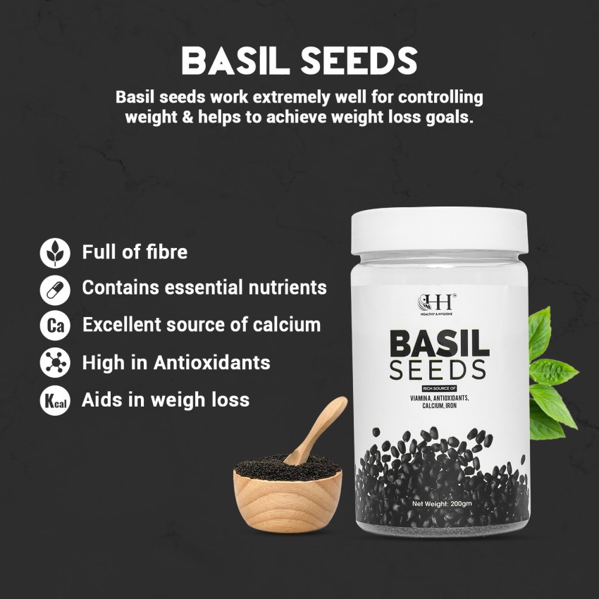 HEALTHY HYGIENE Basil seeds Organic For Weight Loss 200 Gram