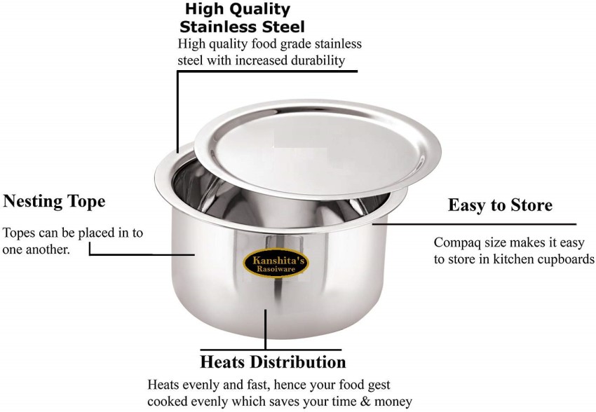 Large Capacity 30cm/12.7 Litres Stainless Steel Saucepan Single