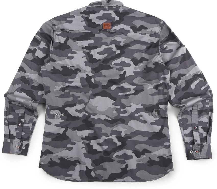 ROYAL ENFIELD Men Military Camouflage Casual Grey Shirt - Buy ROYAL ENFIELD  Men Military Camouflage Casual Grey Shirt Online at Best Prices in India