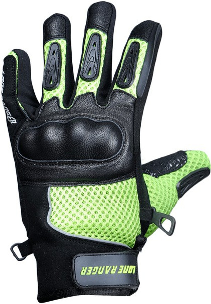 Lone Ranger AirX Neon Green Protection Gloves for Bikers Riders