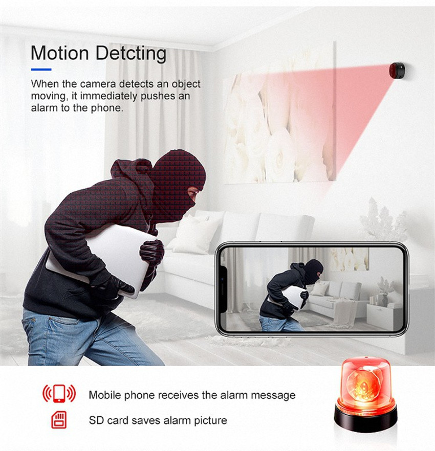 CTRZQ WiFi Spy Camera Mini Wireless Hidden Camera Small Security