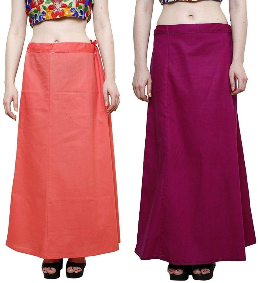 Cotton Blended Shape Wear Saree Petticoat Women Bottom Wear Long Skirts  Black