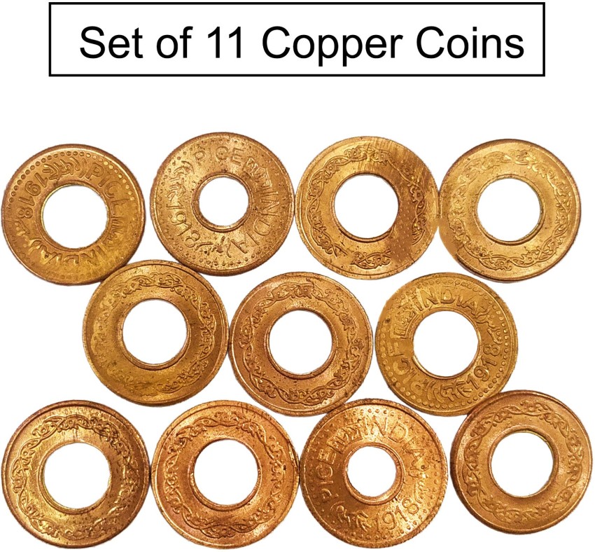Ekaant Authentic Energized Copper Coins, Set of 11, brings luck in