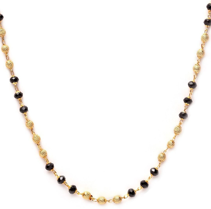 Black moti cheap gold chain