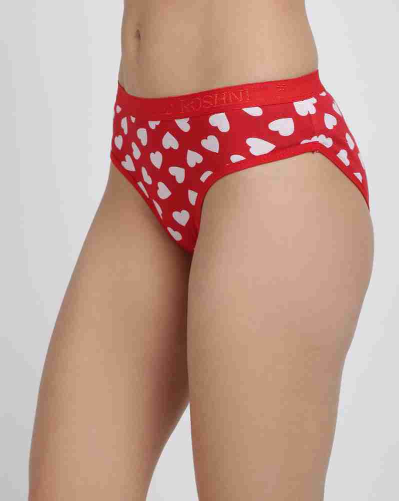 Buy women's red cotton printed panties online india - urgear – UrGear