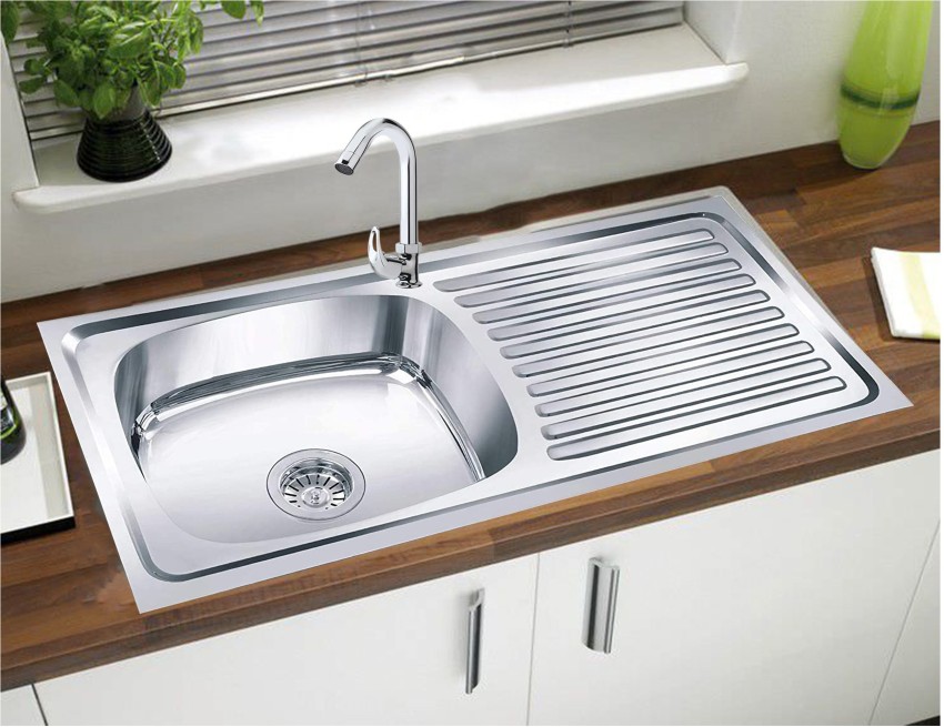 Prestige Single Oval Bowl Drain Board Kitchen Sink