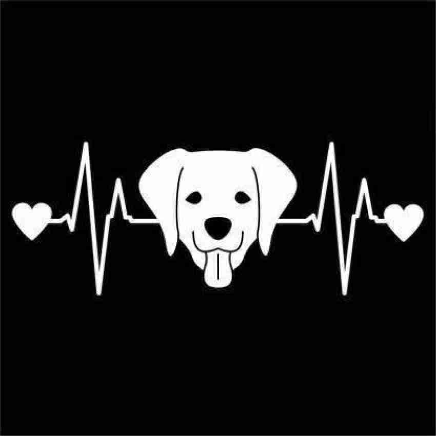 Guy With Dog Fishing Heartbeat Lifeline Decal Sticker for Car Window BG 844  