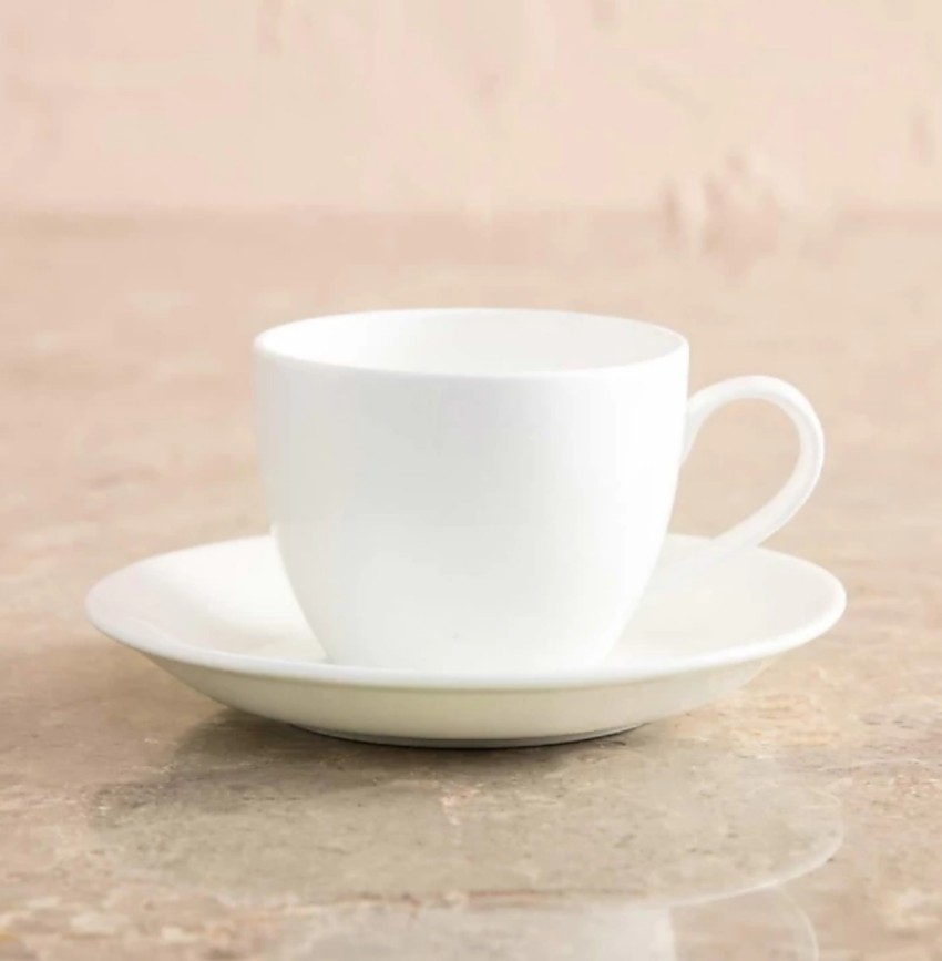 bone china Pack of 12 Opalware La Opala Diva, Opal Glass Cup & Saucer Set  Iris Regular 160 ml 12 pcs, White Price in India - Buy bone china Pack of 12