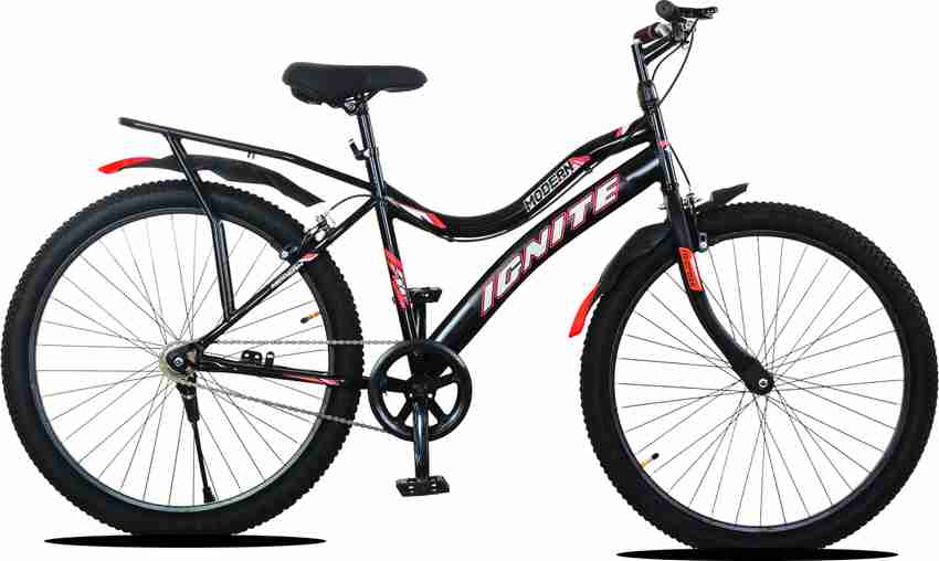 MODERN IGNITE 26T City Bike Cycle In Built Carrier Matte Black