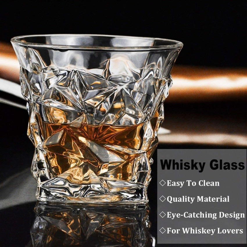 RERLY (Pack of 9) diamond shape multipurpose heavy duty WHISKY DRINKING  GLASS & SCOTCH KACH KA GLASS set with HEATPROOF & FOOD GRADE & LEAD FREE &  CRYSTAL CLEAR drink ware material