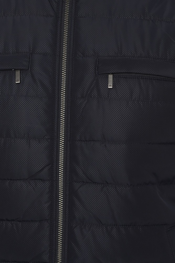 Louis Philippe Jeans Men Grey & Blue Reversible Padded Jacket