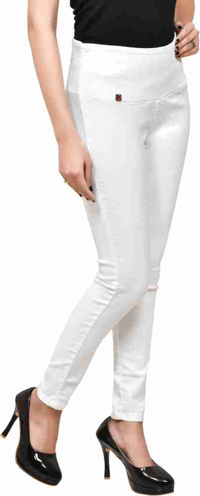 White colour jeggings outlet