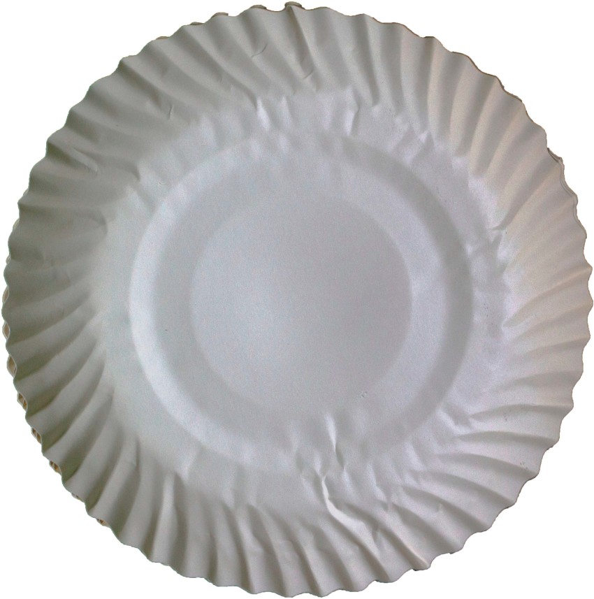 6 inch Disposable White Uncoated Plates, Decorative Craft Paper Plates