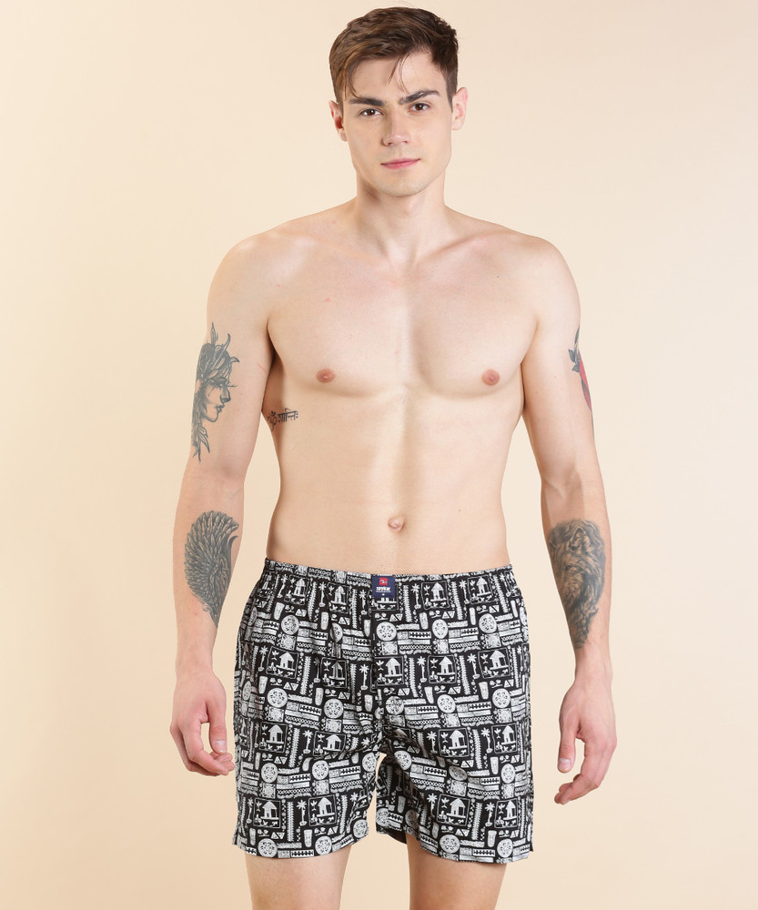 UnderJeans by Spykar Printed Men Black Boxer Shorts Buy UnderJeans by Spykar Printed Men Black Boxer Shorts Online at Best Prices in India Flipkart