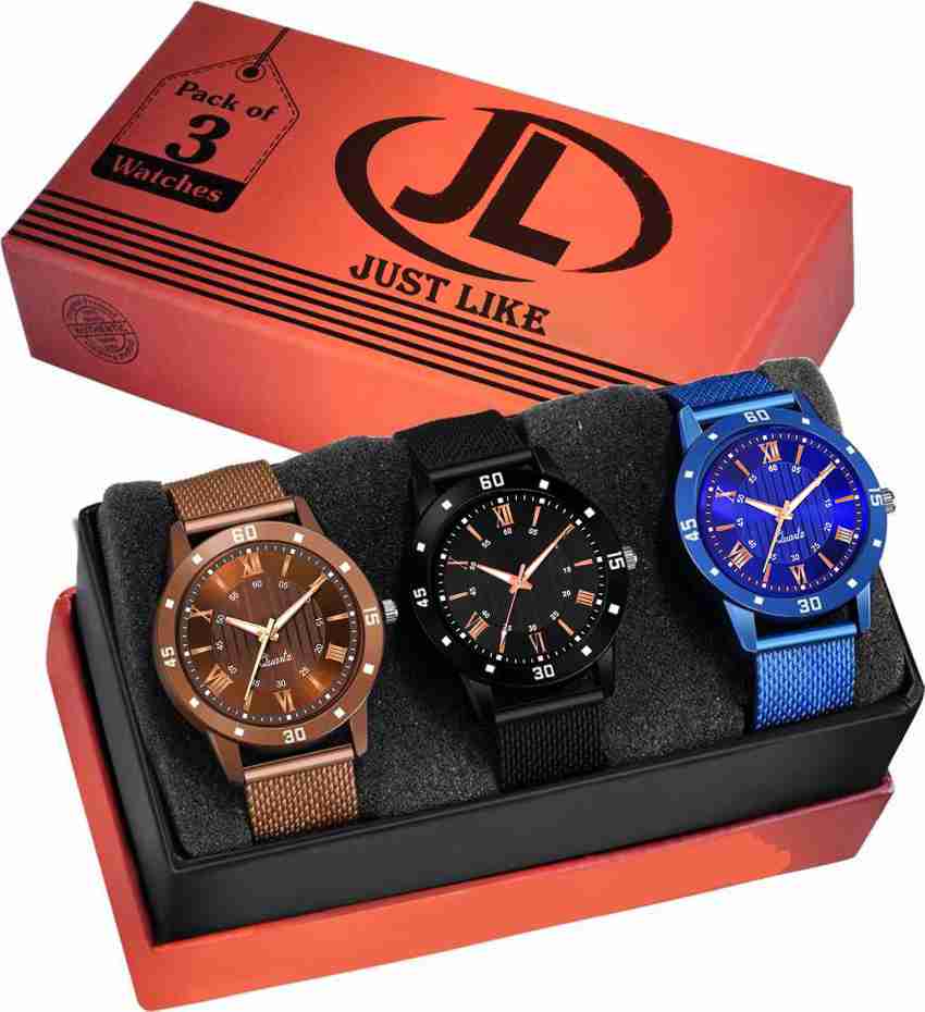 just like combo 3 watch New Stylish Pack Of 3 Low Price Combo Watch Analog Watch For Men