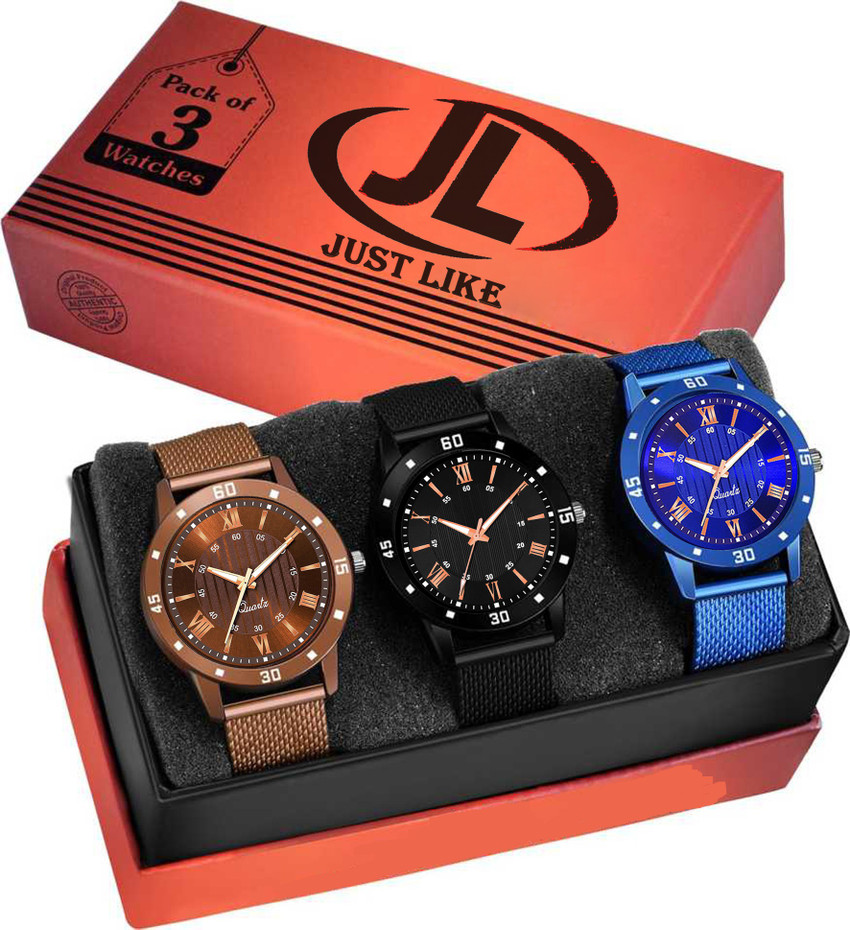 just like combo 3 watch New Stylish Pack Of 3 Low Price Combo Watch Analog Watch For Men