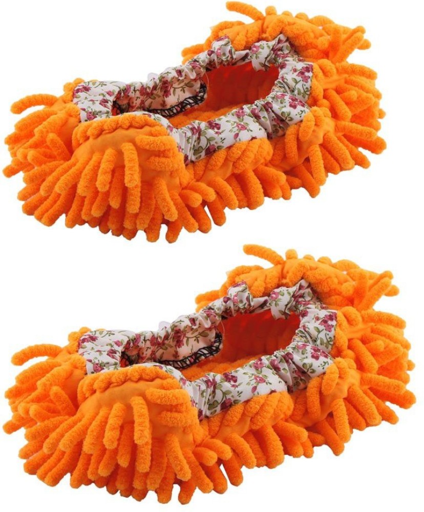 KolorFish Washable Dust Mop Slippers Shoes Microfiber Cleaning House Mop  Slippers Multifunctional Lazy Floor Cleaning Shoes Cover for House Kitchen  Bathroom Office (1 Pair of Orange) Slipper Mop Price in India 