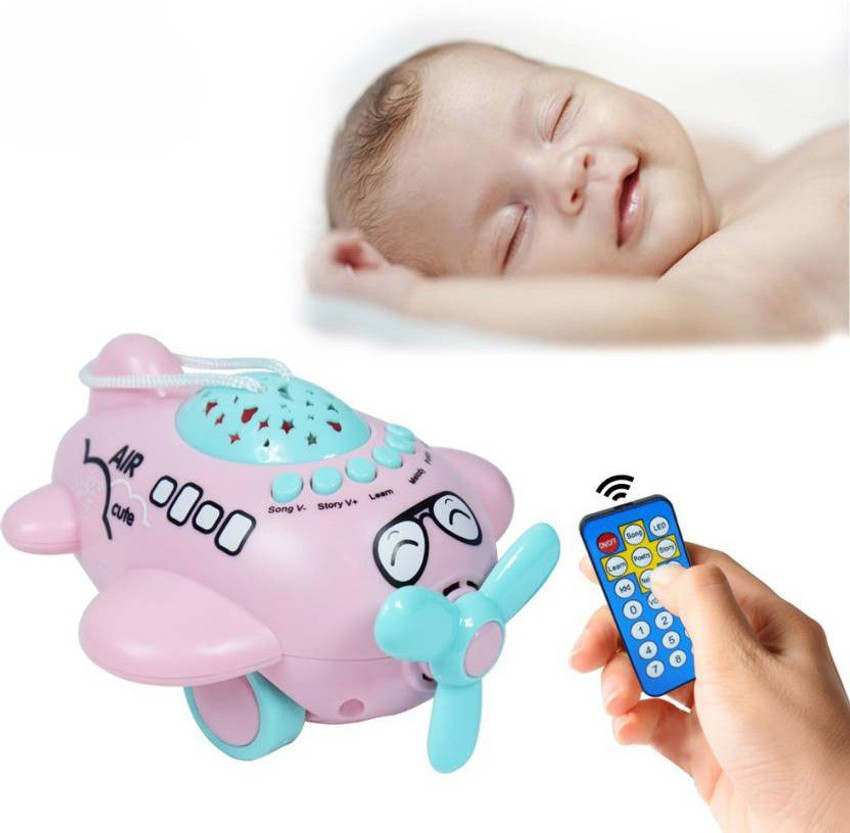 Kiti Kits New Born Baby Sleep Projector Toy LED Remote Controlled Air Craft Learning Musical Toy for Kids Toddlers Airplane with Sound Light PINK New Born Baby Sleep Projector Toy