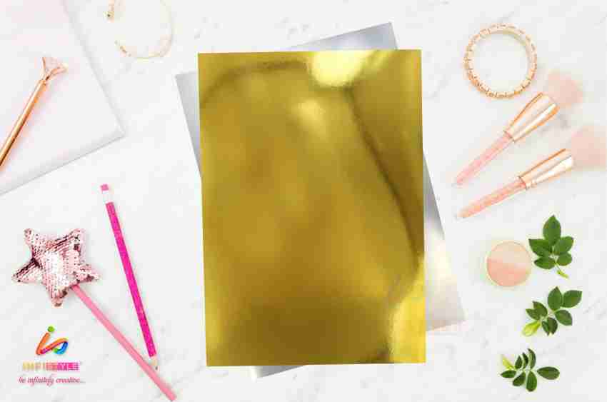 GOLD FOIL Fabric Sheet A4 Gold Shiny Fabric Gold Mirror Fabric