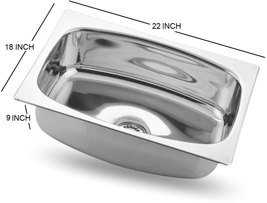 Prestige Premium quality (37x18x8Inch) Drain board Stainless steel  Chrome Finish Kitchen Sink With Waste Coupling ,Vessel Sink (SILVER) Vessel  Sink Price in India - Buy Prestige Premium quality (37x18x8Inch) Drain  board Stainless