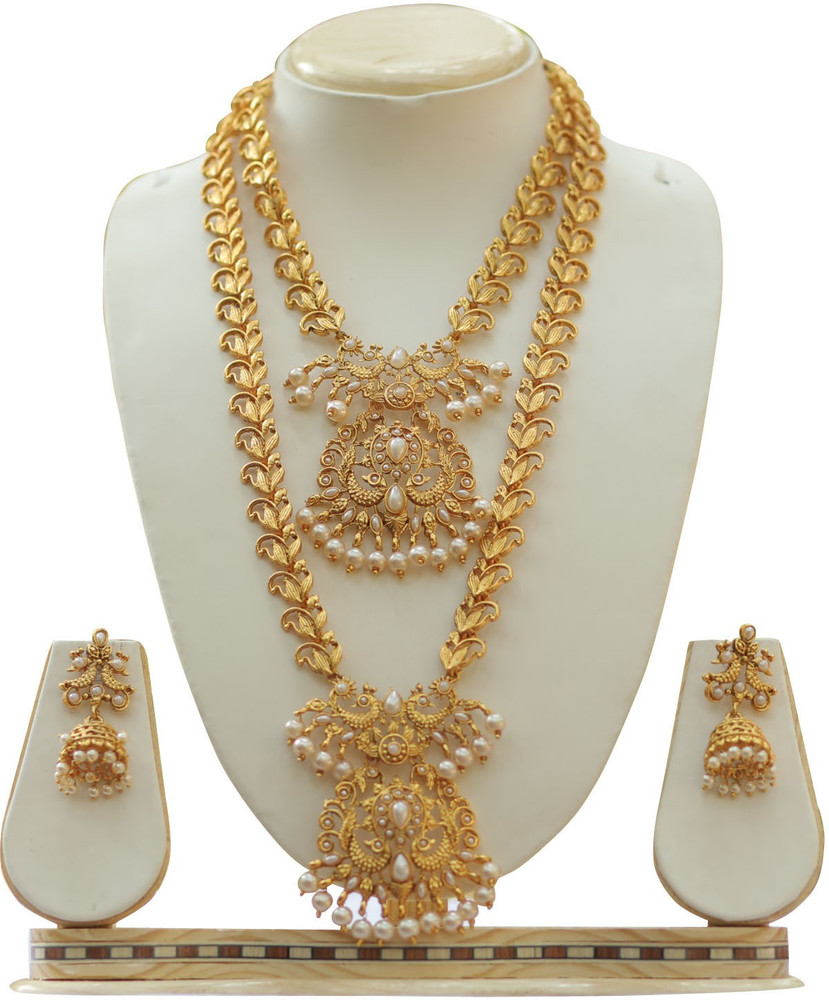 Ethnicking Alloy Gold plated Gold Jewellery Set Price in India