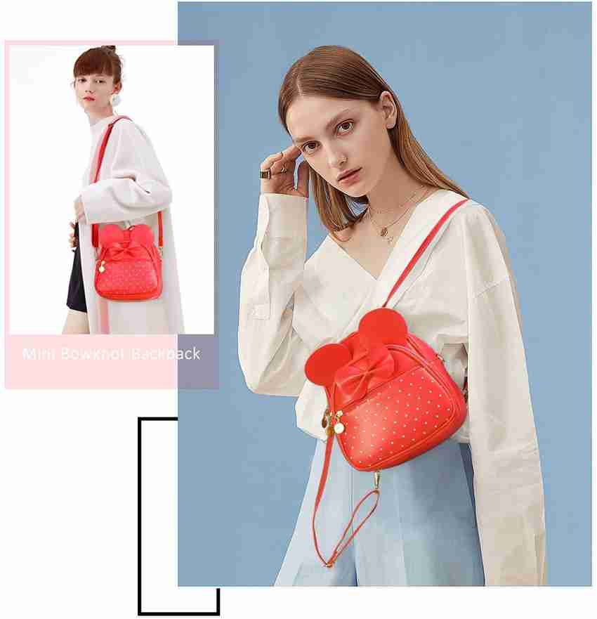 TUGUD Girl and Women Red Color Mini Backpack cum Side Sling Bag for School College Office etc. 5 L Backpack Red Price in India Flipkart