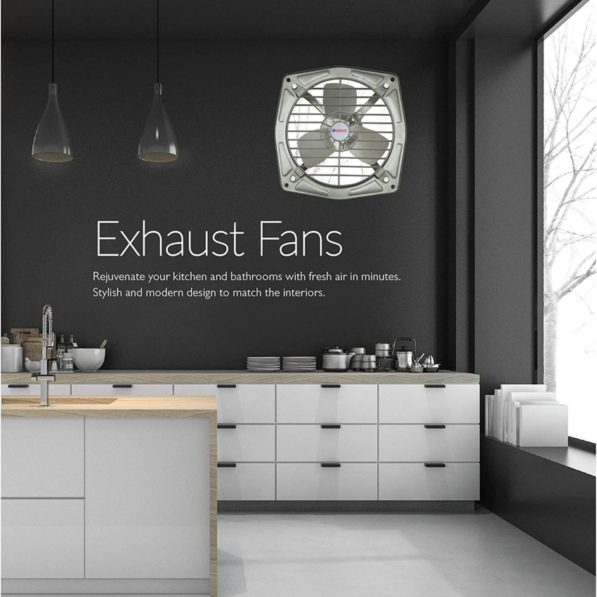 SummerTech Size- 9 inch~225 mm) ISI Certified, For Kitchen ,Bathroom, Ideal  Fresh Air Fan, High Speed,Copper Winding, Noise Free, 2300 RPM, Double Ball  Bearing, Latest Technology, Inverter Compatible, Small Size (Grey) ,Indian