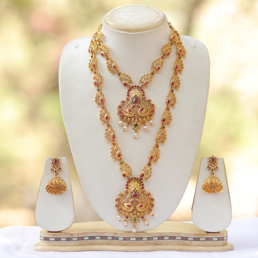 Swarajshop golden cheap necklace set