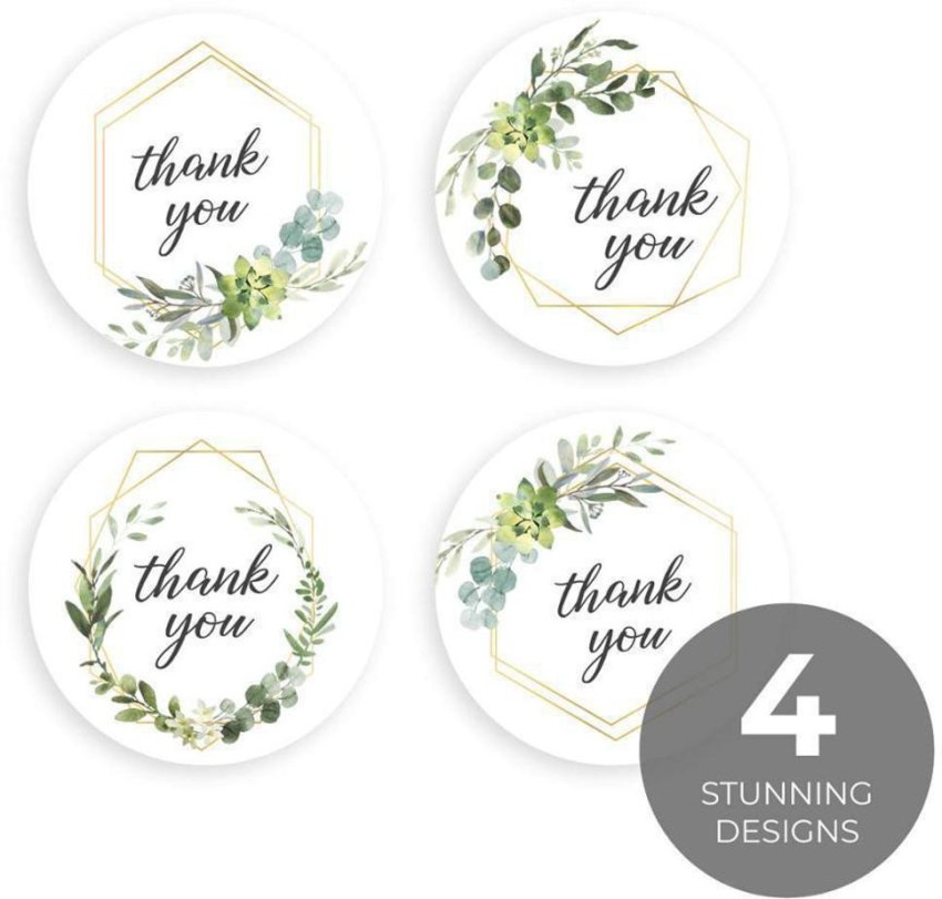 50-500pcs 1 Inch Flower Thank You Stickers Seal Label Handmade Stickers  Scrapbooking for Gift Envelope