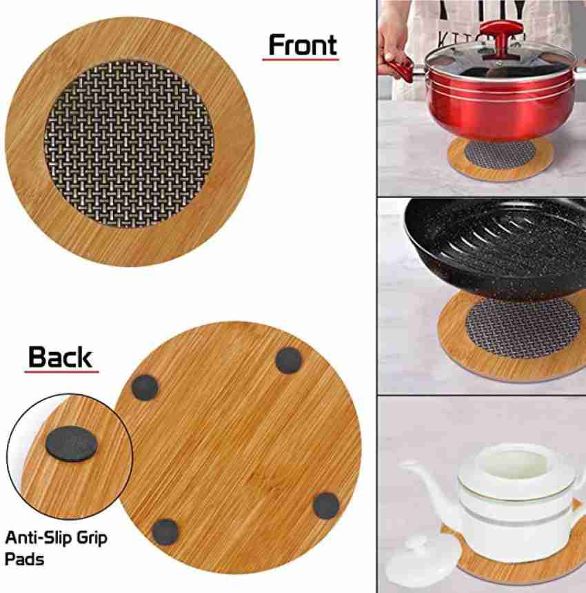 4pcs Wooden Cartoon Design Heat-resistant Coasters, Pot Holders