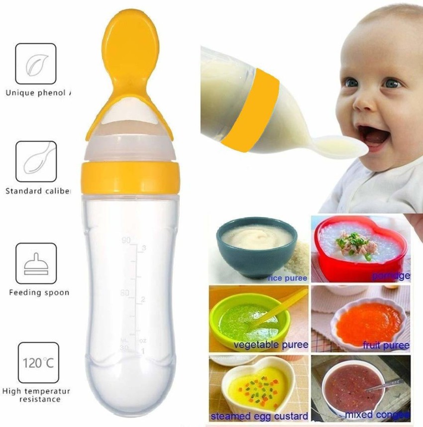 1pc Baby Silicone Spoon Fruit Puree Baby Food Supplement Spoon