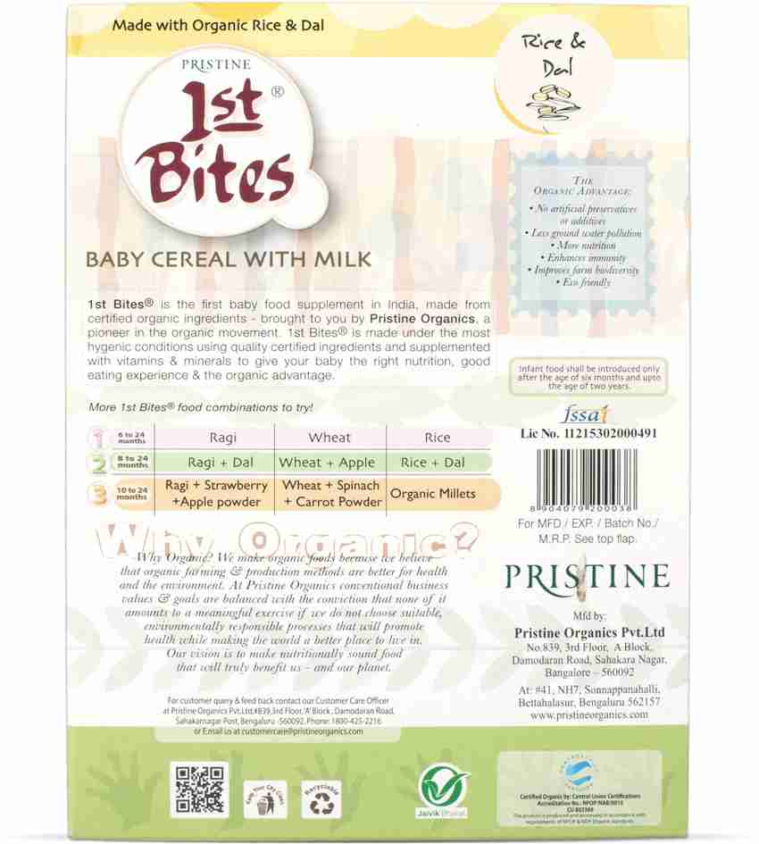 1st Bites Baby Food 8 24 Months Stage 2 100 Organic Rice Dal