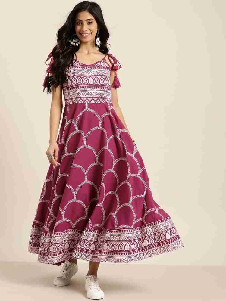 Buy Sangria Women Maxi Pink Dress Online at Best Prices in India