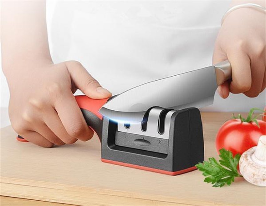 MANUAL KNIFE SHARPENER 3 STAGE SHARPENING TOOL FOR CERAMIC KNIFE AND STEEL  KNIVES (2306)