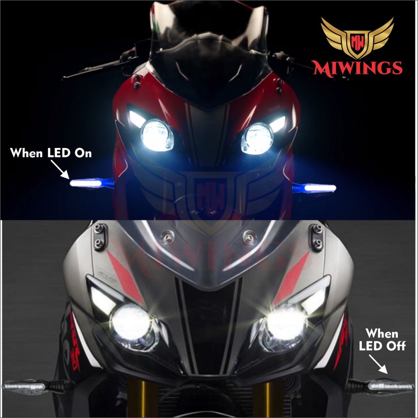 Buy Miwings Side Handle Bar Led Blinker Light Turn Signal Led Light  Indicators For Bikes 2Pc Set (Blue & White) Lamp For All Bikes Online At  Price ₹329