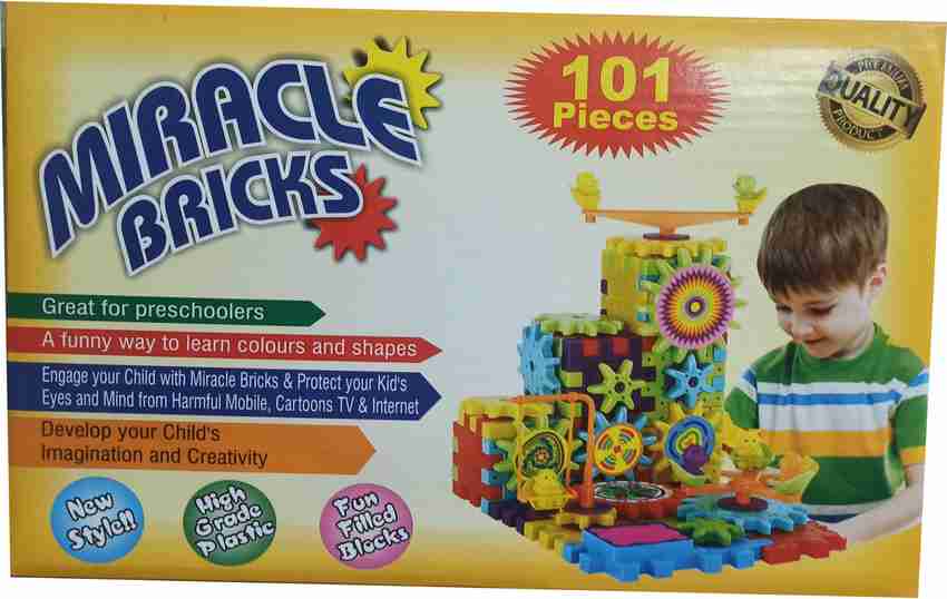 HPG 100 Pieces Miracle bricks creative game for Kids with Wheel