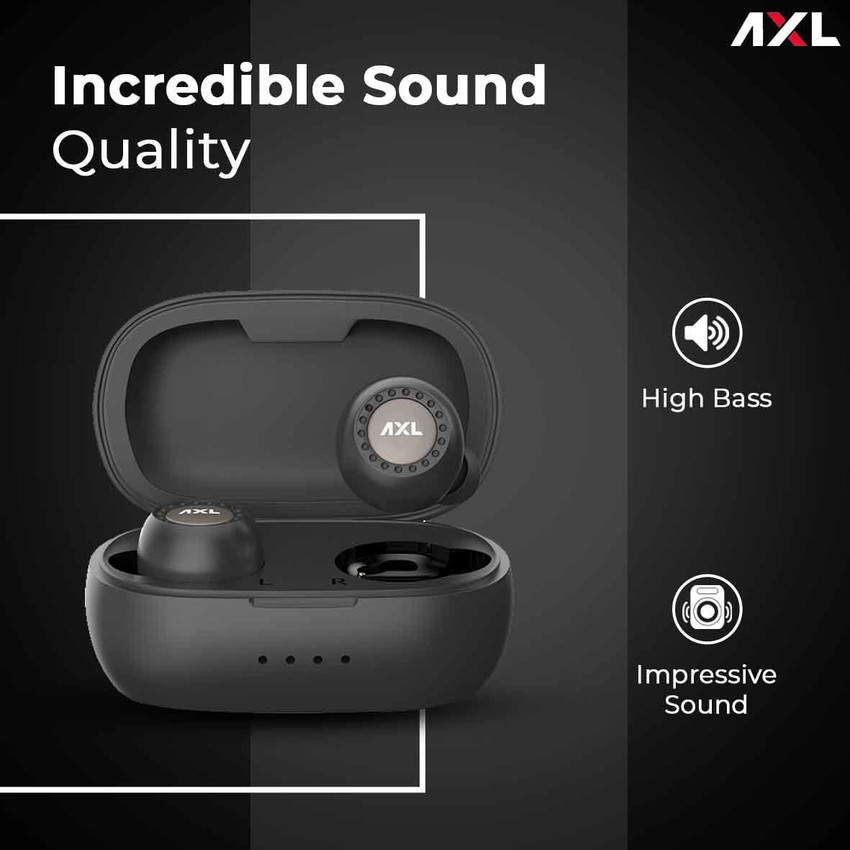 AXL True Wireless Earbuds with Bluetooth HiFi Bass LED Indicator