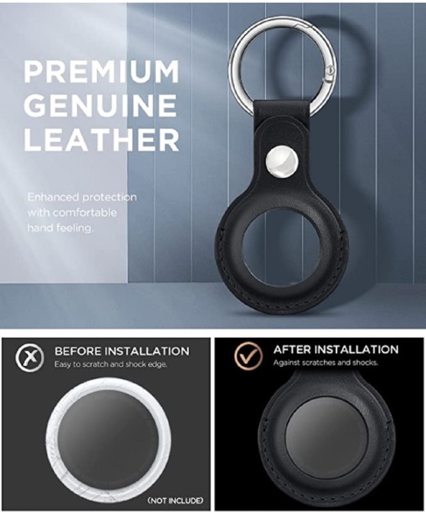 Leather AirTag Key Holder - The Minimalist by Geometric Goods Black