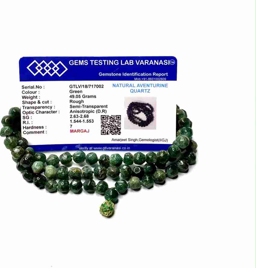 Mahant Ji 100 Natural and Original 108 1 Beads Margaj Emerald