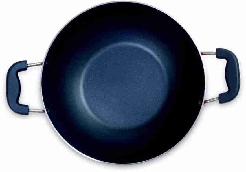 Nonstick Kadhai Indian Kadai Frying Pan Deep Fry Kadhai Deep Fry Pan with  Stainless Steel Lid Stir Fry Pan Nonstick All Purpose Pan Cookware Cooking