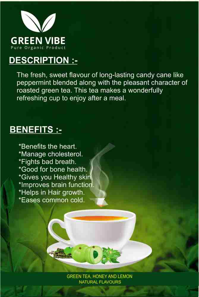 GREEN VIBE Honey Lemon Dip Tea 30 Pyramid Tea bags 2grm each Honey Lemon Herbal Tea Bags Pouch Price in India Buy GREEN VIBE Honey Lemon Dip Tea 30 Pyramid Tea