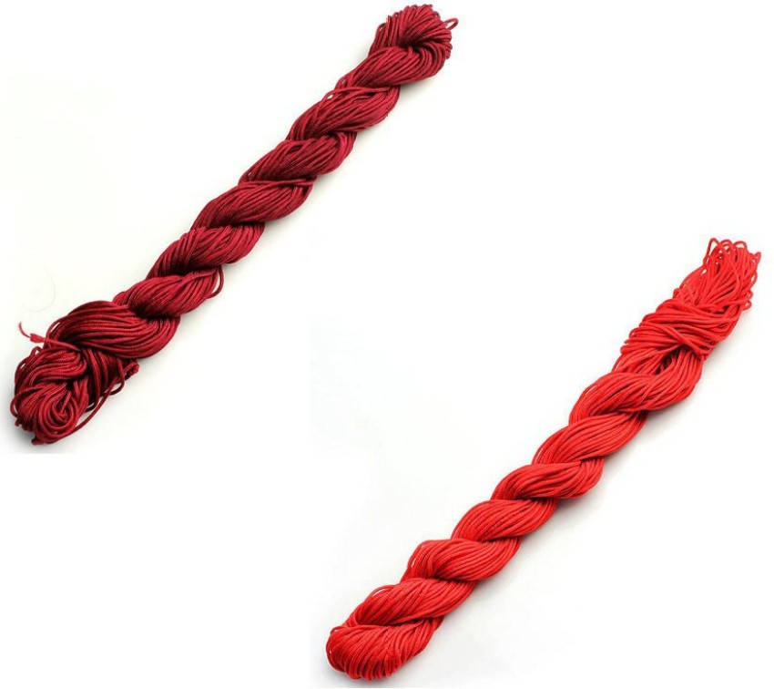 Beadsncraft Chinese Knot Macrame String Bracelet Wire Cord Thread 1mm, For  DIY Necklace Bracelet Braided String 30 Meters maroon and Red - Chinese  Knot Macrame String Bracelet Wire Cord Thread 1mm, For