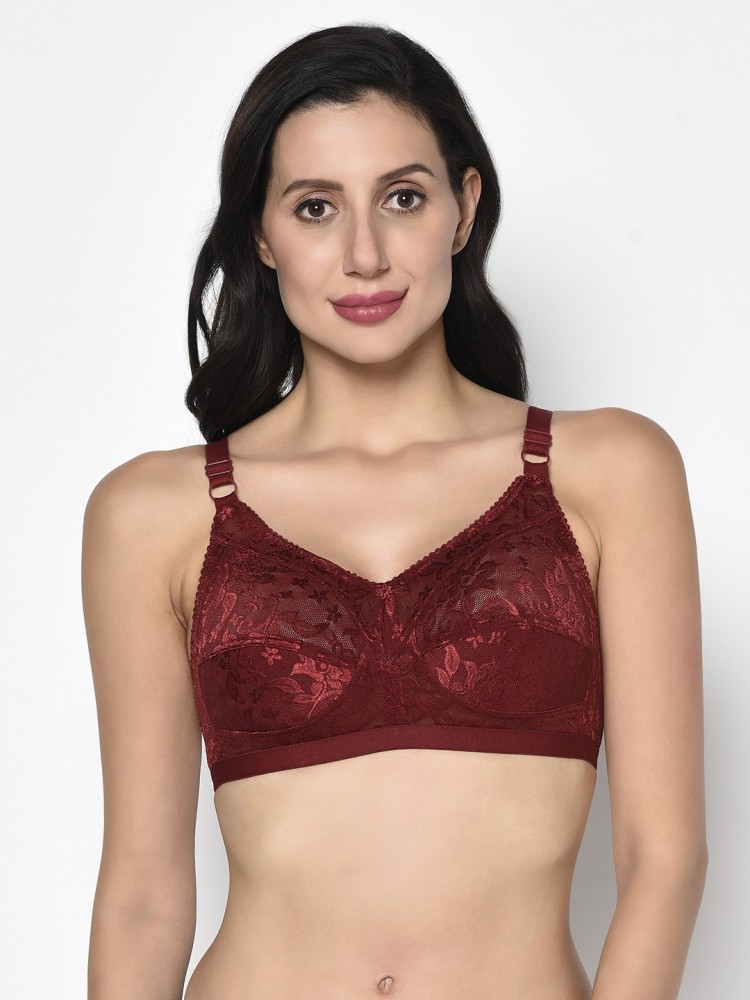 Buy Prettybold Women's Soft Non Padded Bra - Maroon (38C) Online